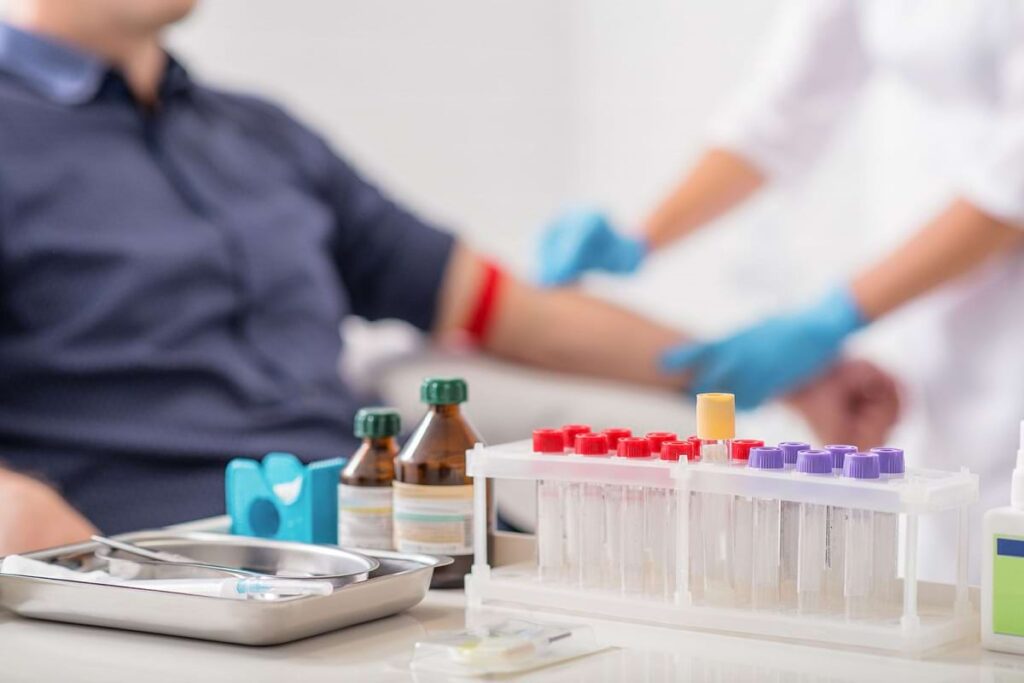 Blood collection tubes for drug testing procedures