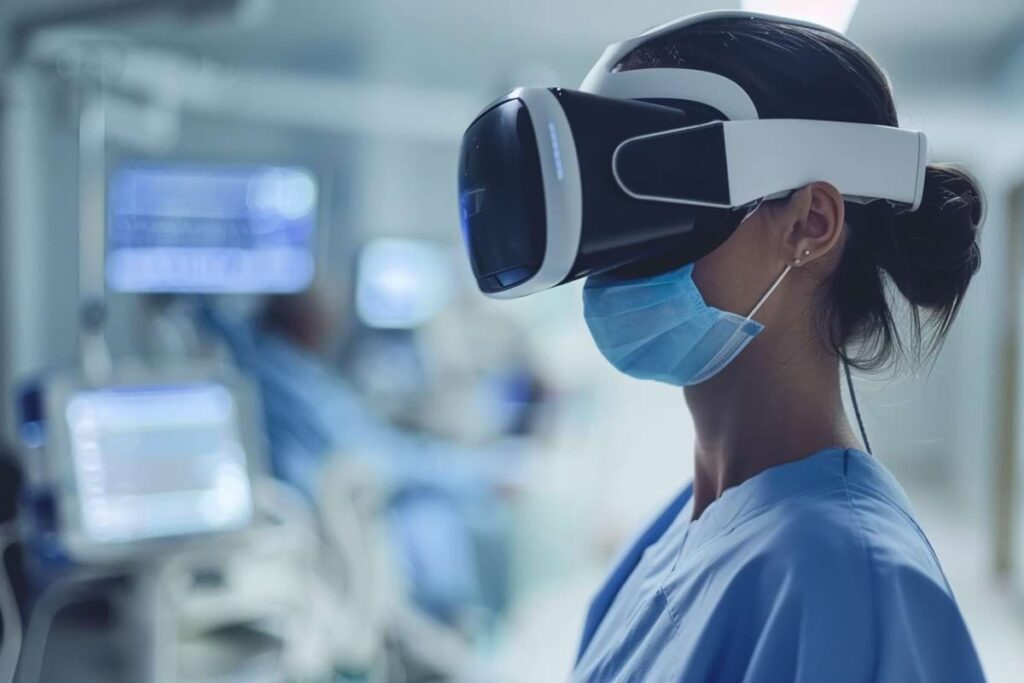 Doctor using virtual reality technology in healthcare